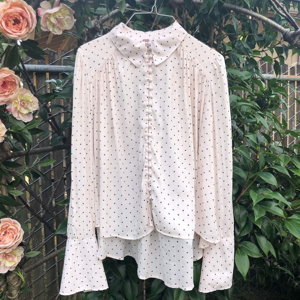 free people | Polka Dot Buttoned Blouse